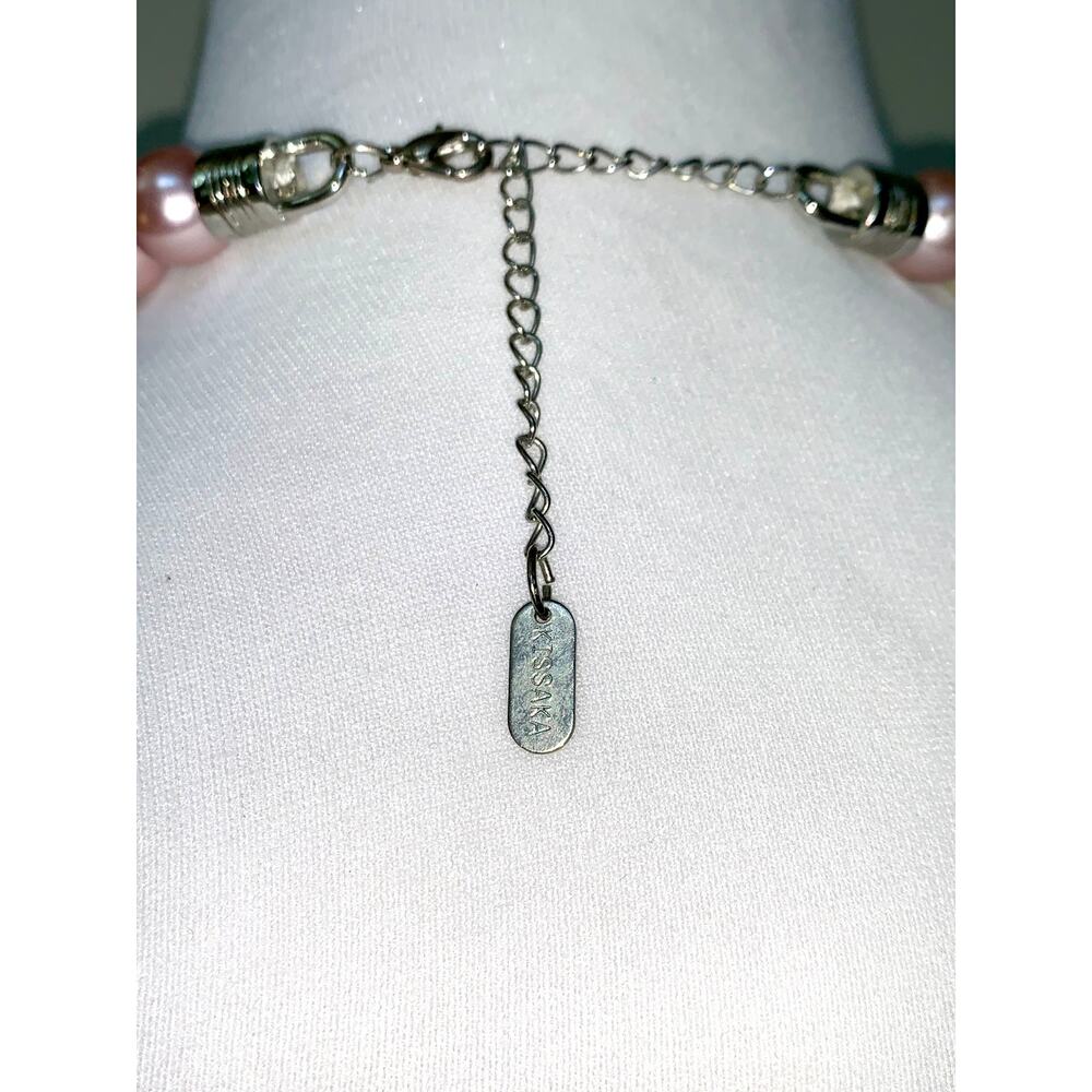 Vintage Kissaka Pink Cream Faux Pearl Statement Necklace - Picture 6 of 9